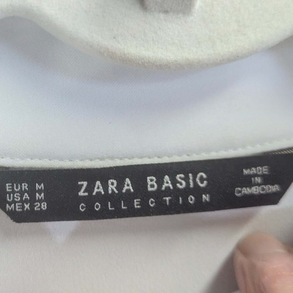 Zara Basic Collection Size Medium Off White Blouse - image 5
